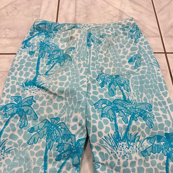 Lilly Pulitzer Aqua Palm Wide Leg Pants - Picture 8 of 9